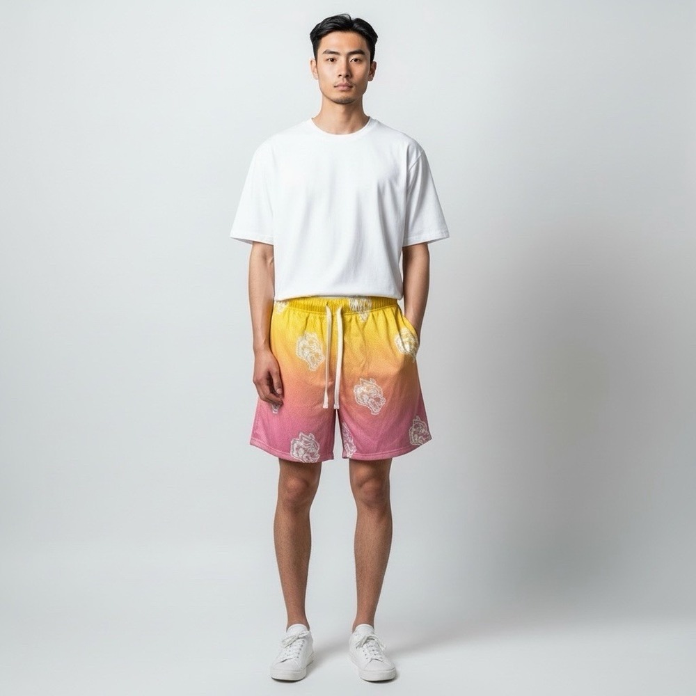 Darc Sport Mesh Shorts Ombre Yellow Pink Tiger Limited 221/1000 Mens Medium